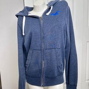 Vintage HOLLISTER Unisex sz L Cotton/Poly HOODED & Zippered Sweatshirt/Jacket